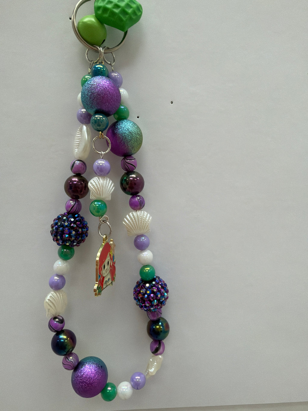 Purple and Green Mermaid Bag Charm