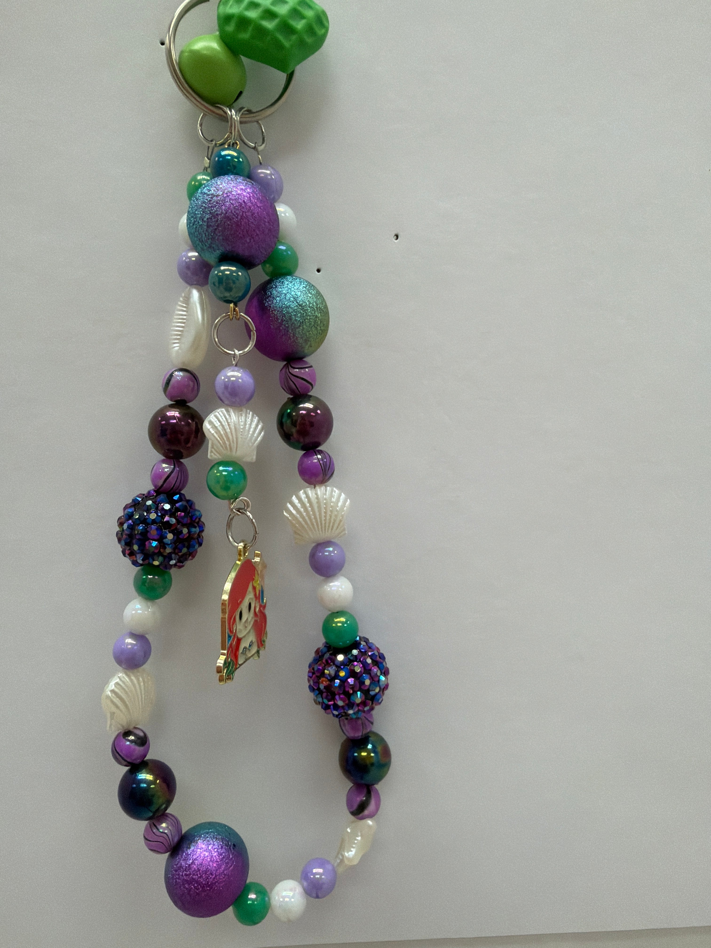 Purple and Green Mermaid Bag Charm